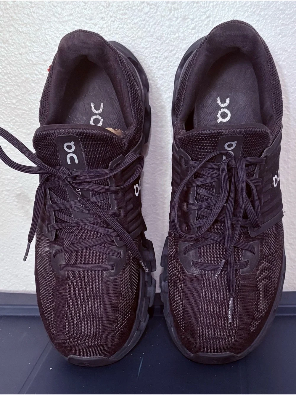 On Running Men's All-Black Mesh Athletic Sneakers